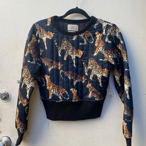 Urban outfitters quilted crop cheetah tiger sweatshirt. Brand new with tags.